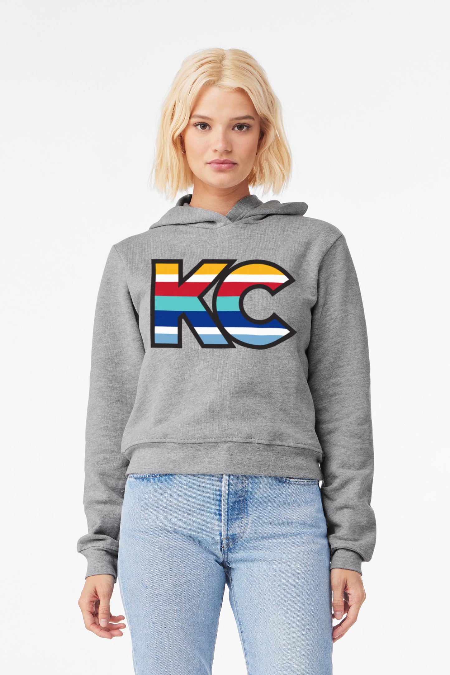 KATIE KC Women's Classic Pullover hoodie in Athletic Heather