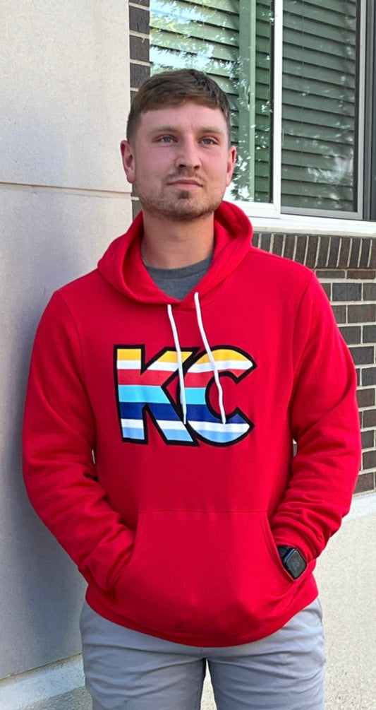 ATHENA KC Unisex Sponge Pullover Hoodie in Red