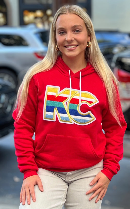 BRONZE KC Unisex Sponge Fleece Hoodie in Red