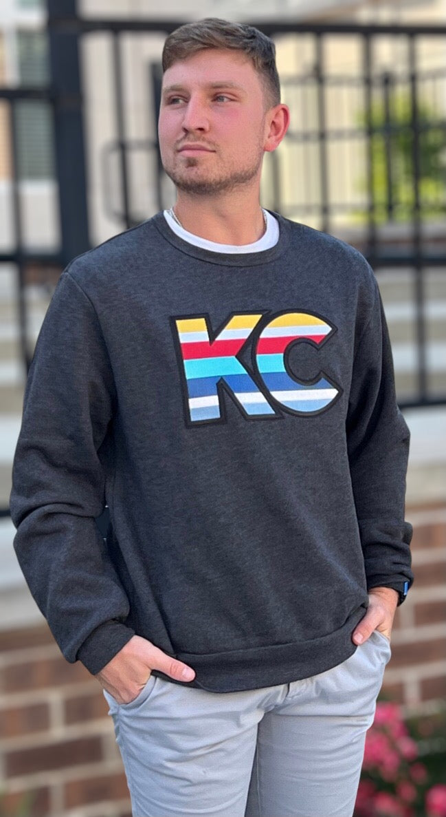 DYLAN KC Unisex Sponge Fleece Classic Crewneck Sweatshirt in Dark Grey Heather