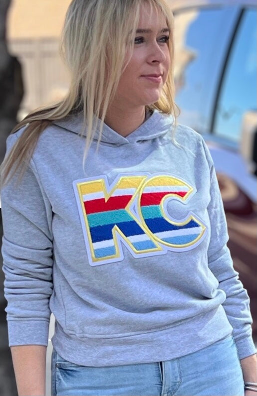 KASSIE KC Women's Classic Pullover Hoodie in Athletic Heather