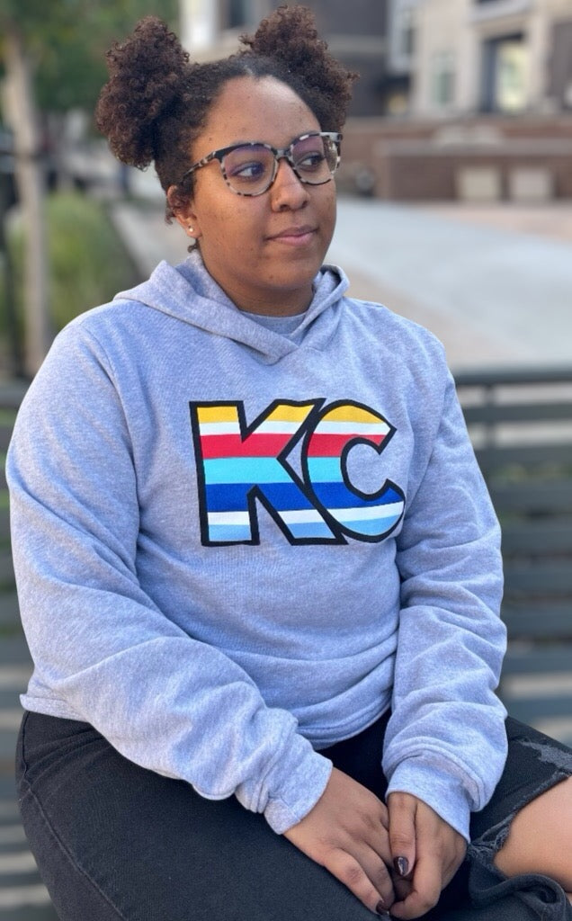 KATIE KC Women's Classic Pullover hoodie in Athletic Heather