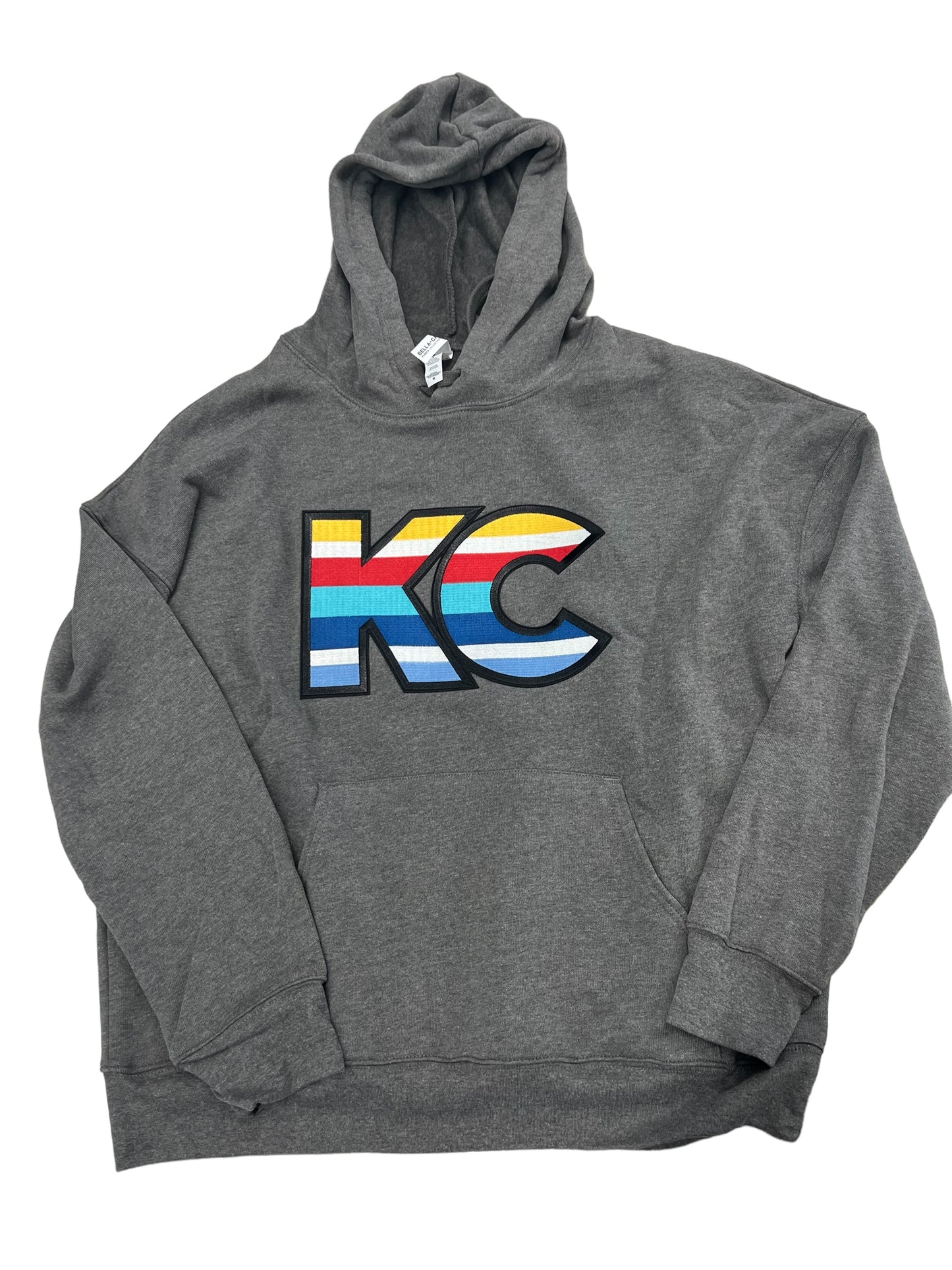 BO KC Unisex Fleece Pullover Hoodie in Deep Heather Grey