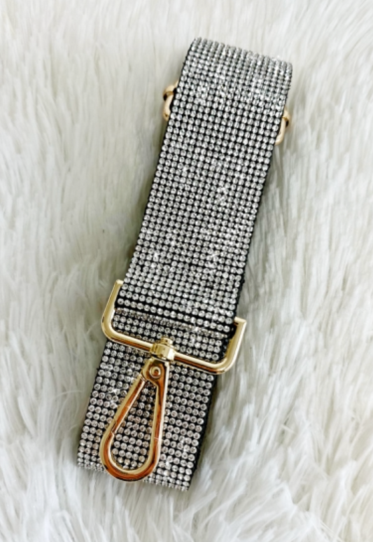 JOSIE Silver Sparkling Rhinestone Guitar Strap