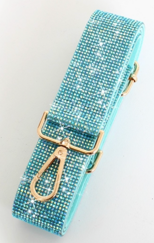 JOSIE Teal Sparkling Rhinestone Guitar Strap