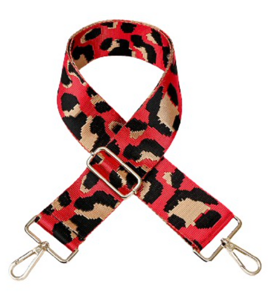 LUNA Red Cheetah Guitar Purse Strap